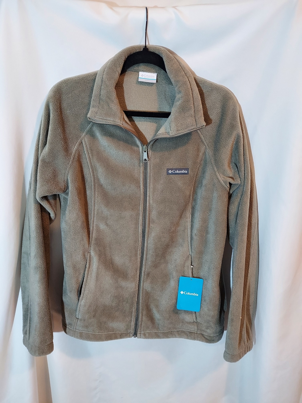 NWT Columbia Benton Springs Full Zip Fleece Jacket - Taupe/Olive Brown, Large